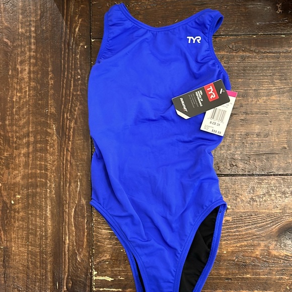 TYR royal blue durafast maxfit size 26 girls bathing suit - Picture 2 of 2
